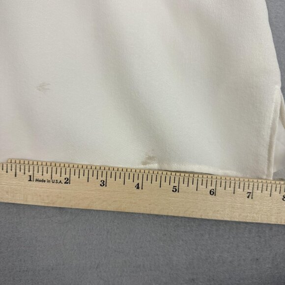 Lafayette 148 New York Shirt Womens 1X White Silk Button Front Rolled Sleeve - Picture 6 of 10